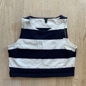 JCrew striped cotton cropped tank top